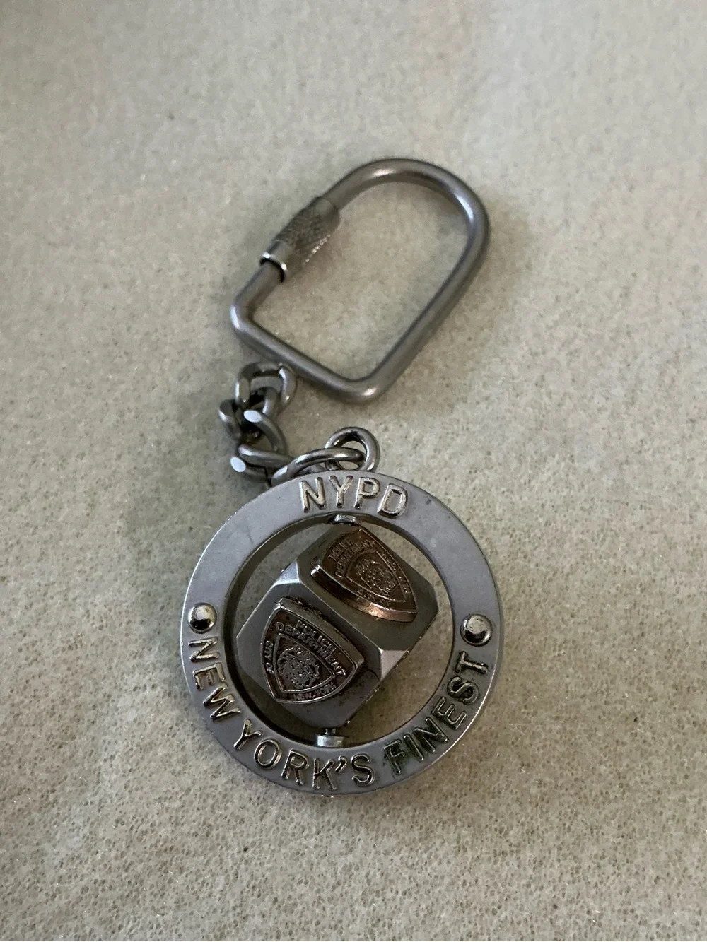 NYPD New York's Finest Silver Metal Keychain